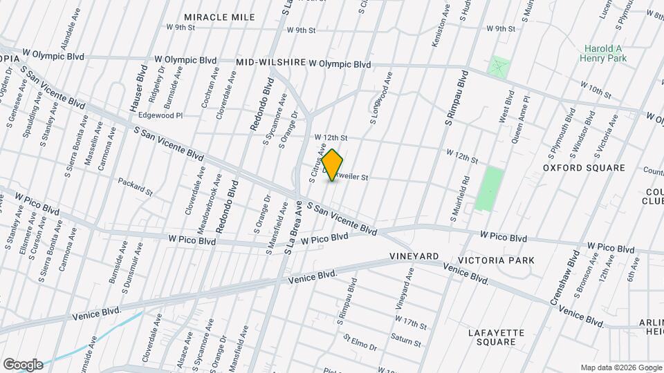 1268 S Highland Ave Map and Location Details