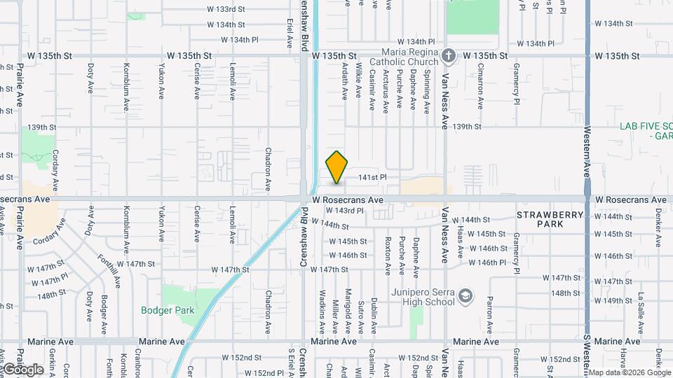 2909 W Rosecrans Ave Map and Location Details