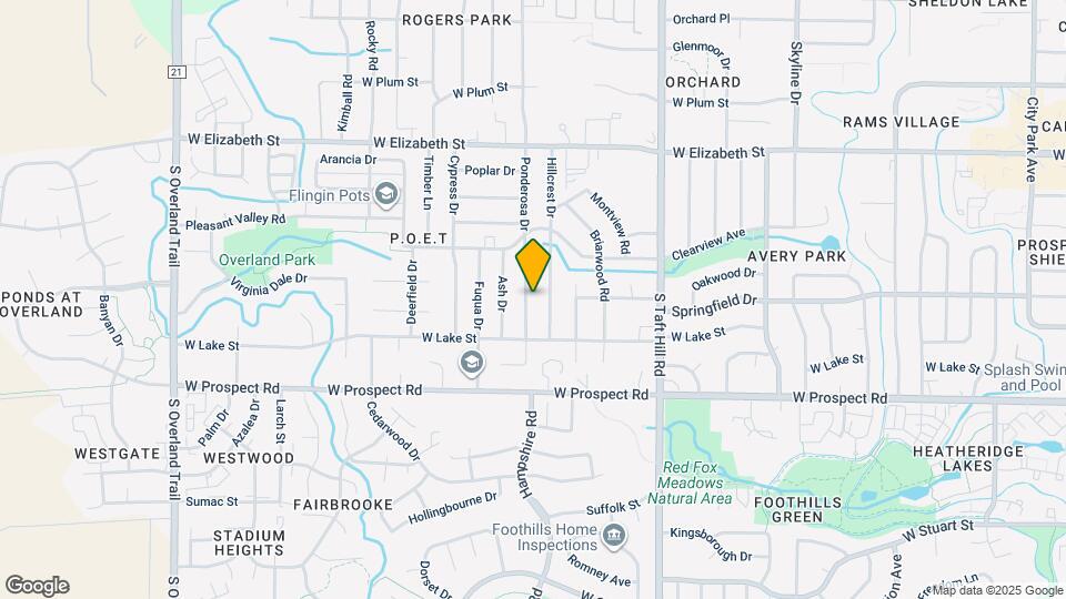 1132 Ponderosa Dr Map and Location Details