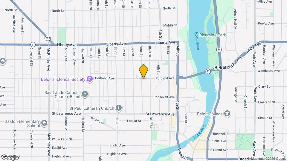 861 Vine St Map and Location Details