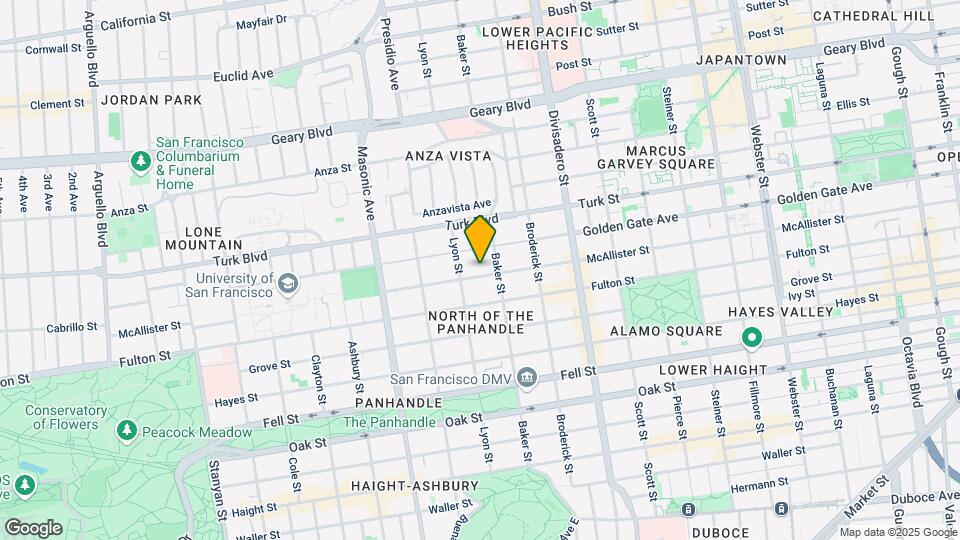 1836 McAllister St Mapa y Detalles de la Ubicación