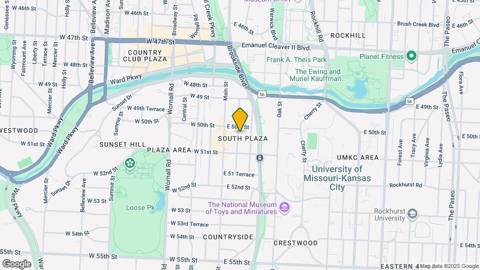 5011 Walnut St, Unit B Map and Location Details
