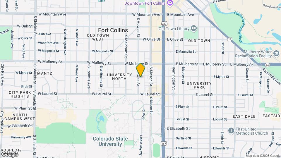 606 S Howes St-Unit -8bdrm Map and Location Details