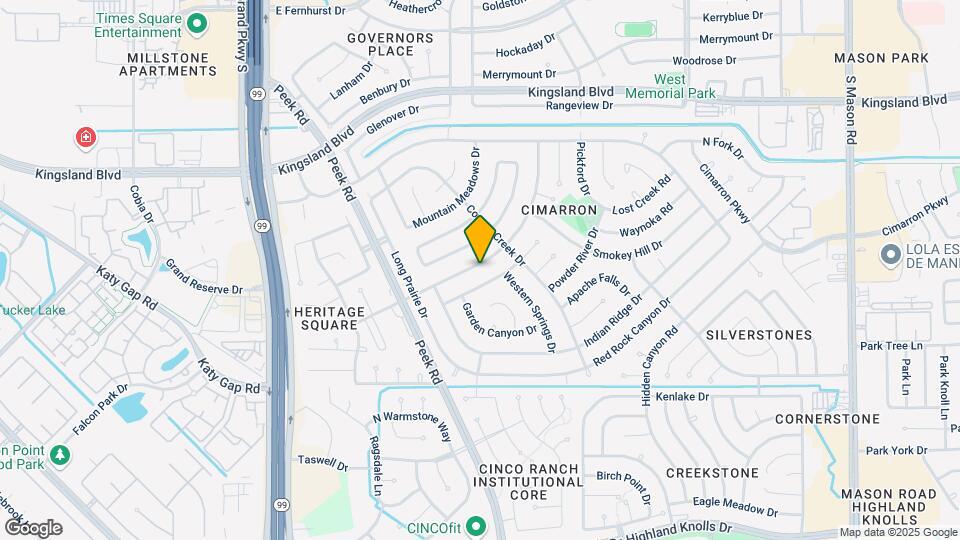 1031 Cascade Creek Dr Map and Location Details