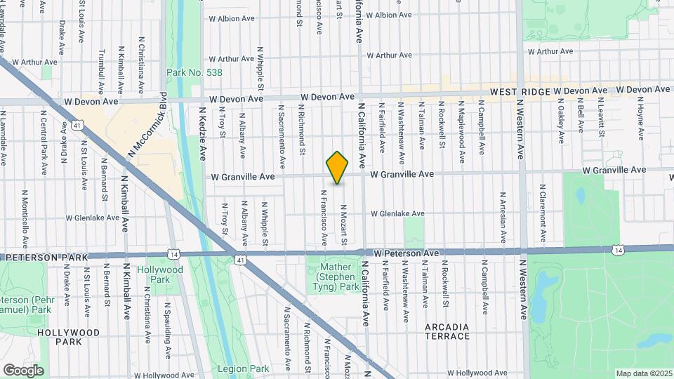 6136 N Mozart St Map and Location Details