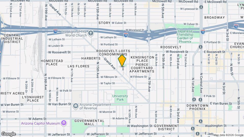 628 N 11th Ave Map and Location Details