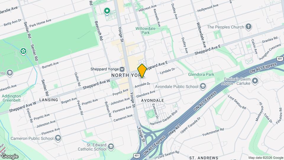 23 Sheppard Ave E Map and Location Details