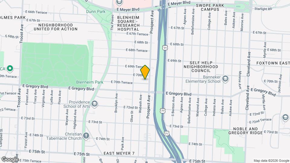 2422 E 70th Terrace Map and Location Details