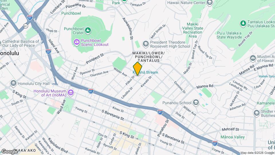 1616 Liholiho St Map and Location Details