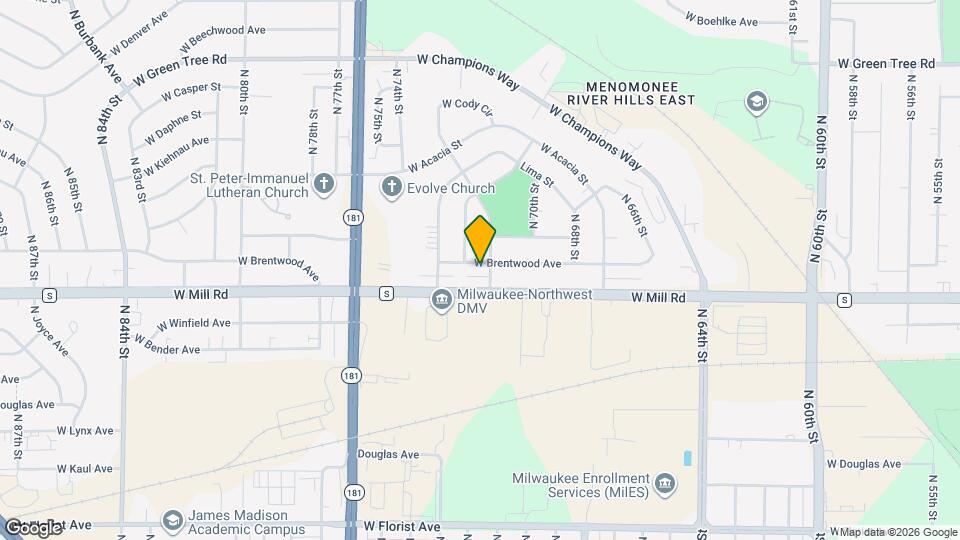 7111 W Brentwood Ave Map and Location Details