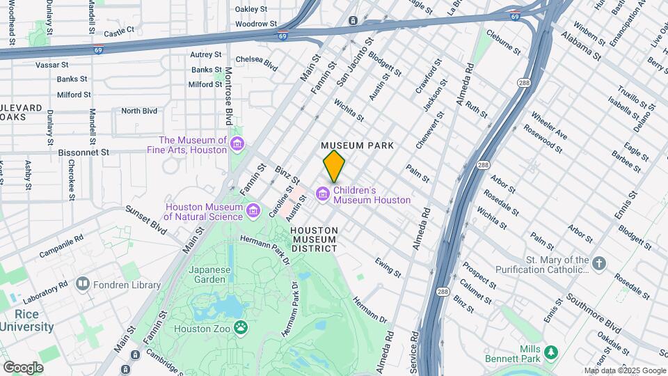 X Houston Mapa y Detalles de la Ubicación