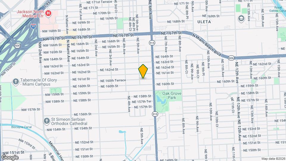 524 NE 160th Terrace Map and Location Details