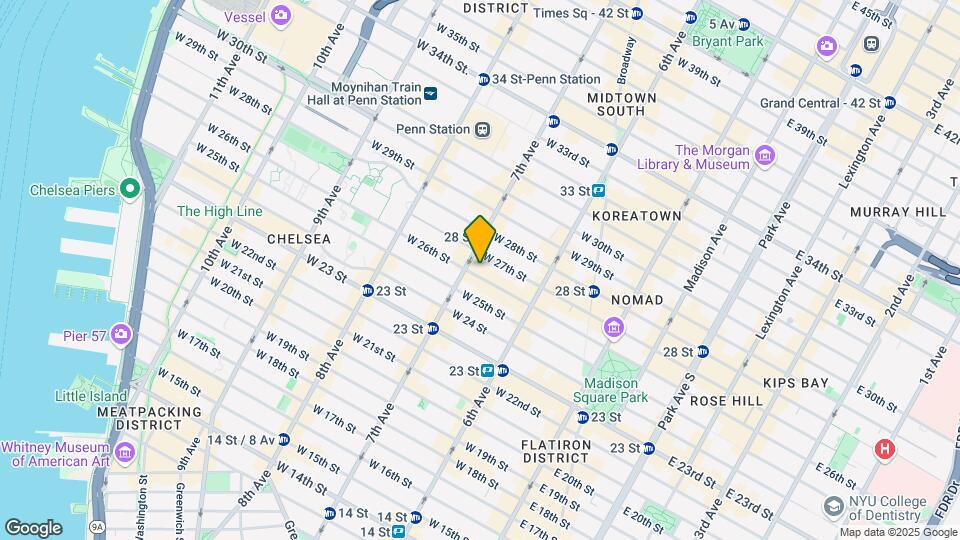 165 W 26th St Mapa y Detalles de la Ubicación