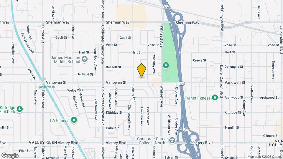 12631 Vanowen St Map and Location Details
