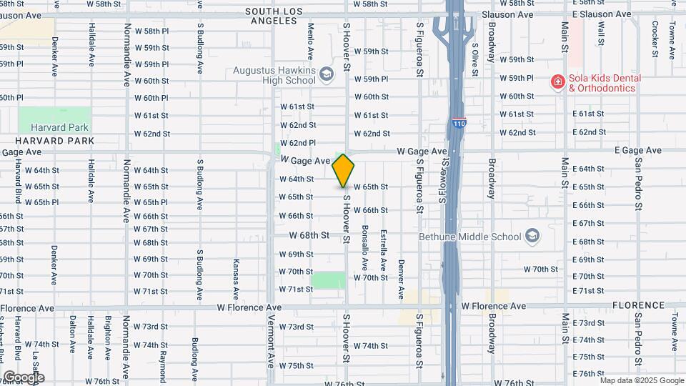 6437 S Hoover St Map and Location Details