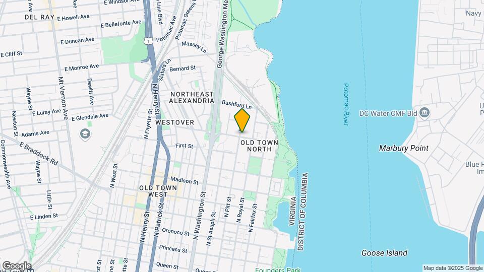 1105 N Pitt St Map and Location Details