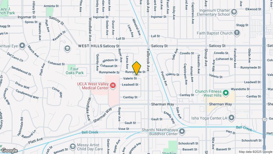 22851 Valerio St, Unit ADU Apartment Map and Location Details