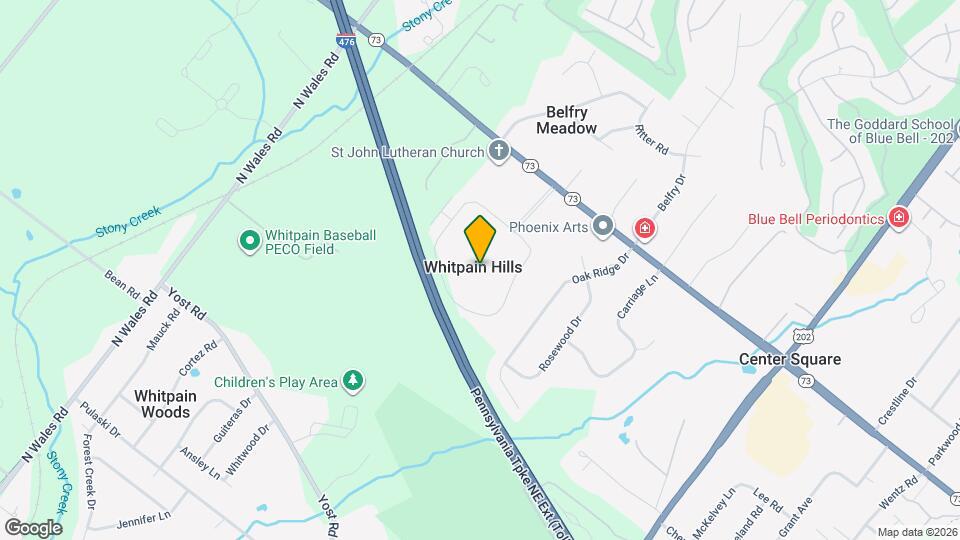 1412 Whitpain Hls Mapa y Detalles de la Ubicación