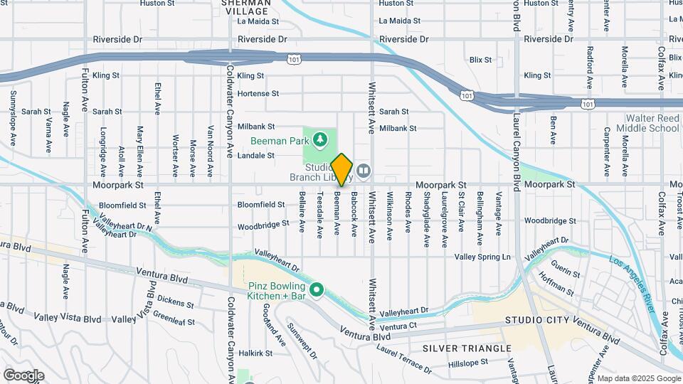 12558 Moorpark St Map and Location Details