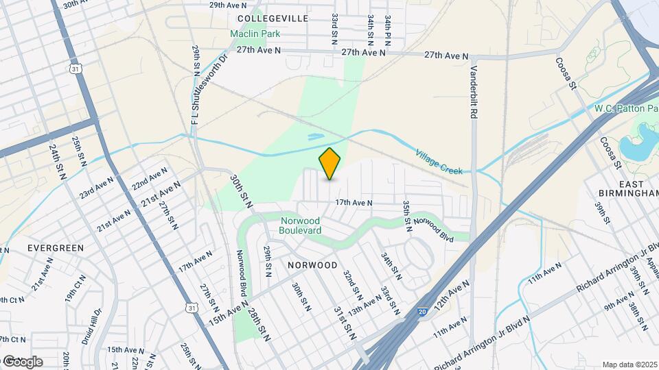 1728 33rd St Ensley Map and Location Details