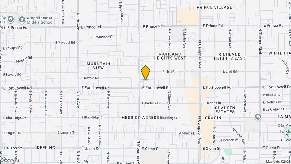 1337 E Fort Lowell Rd Map and Location Details