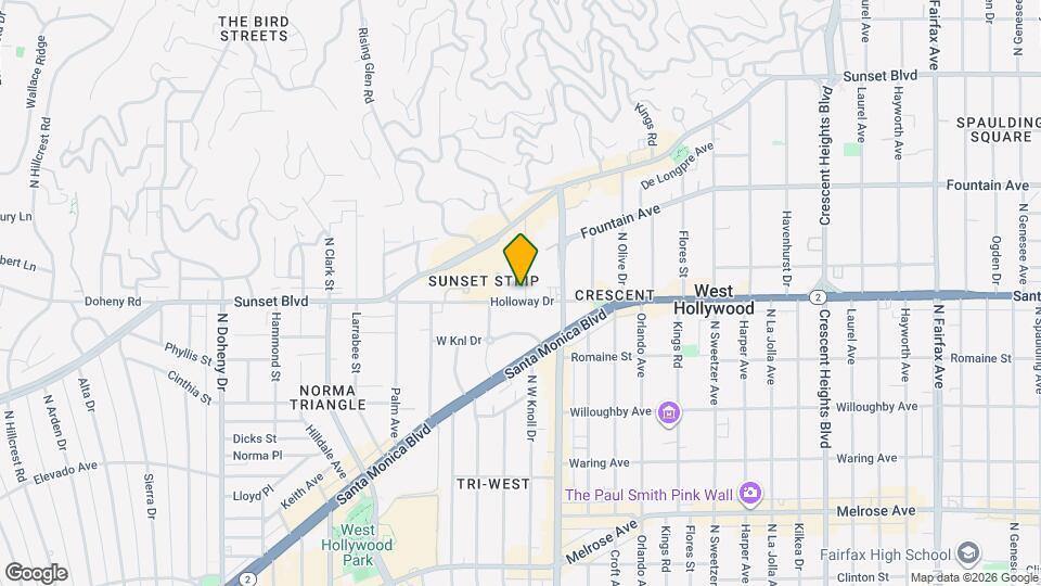 1105 Alta Loma Rd Mapa y Detalles de la Ubicación