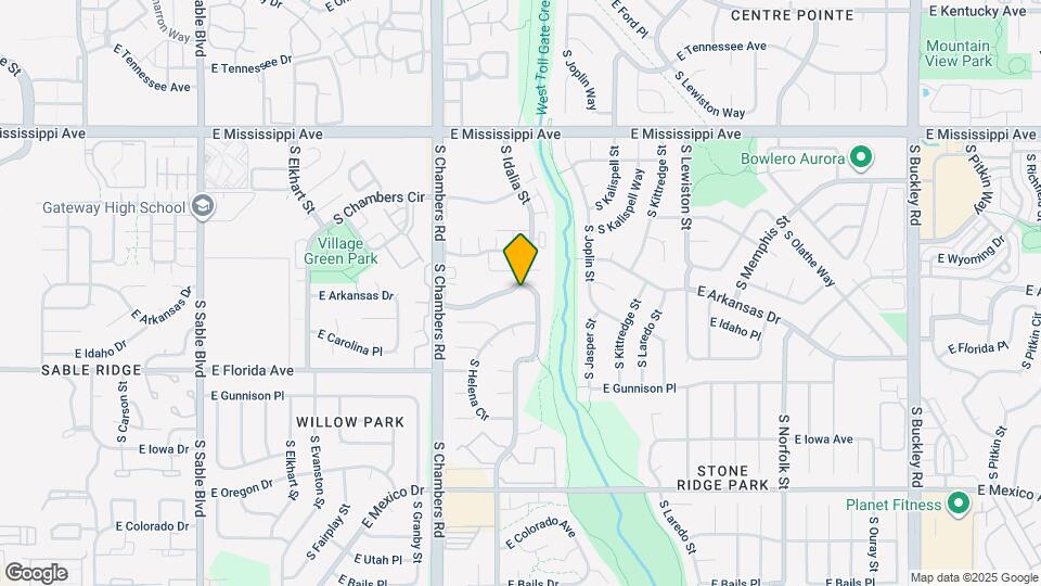 15594 E Wyoming Dr Map and Location Details