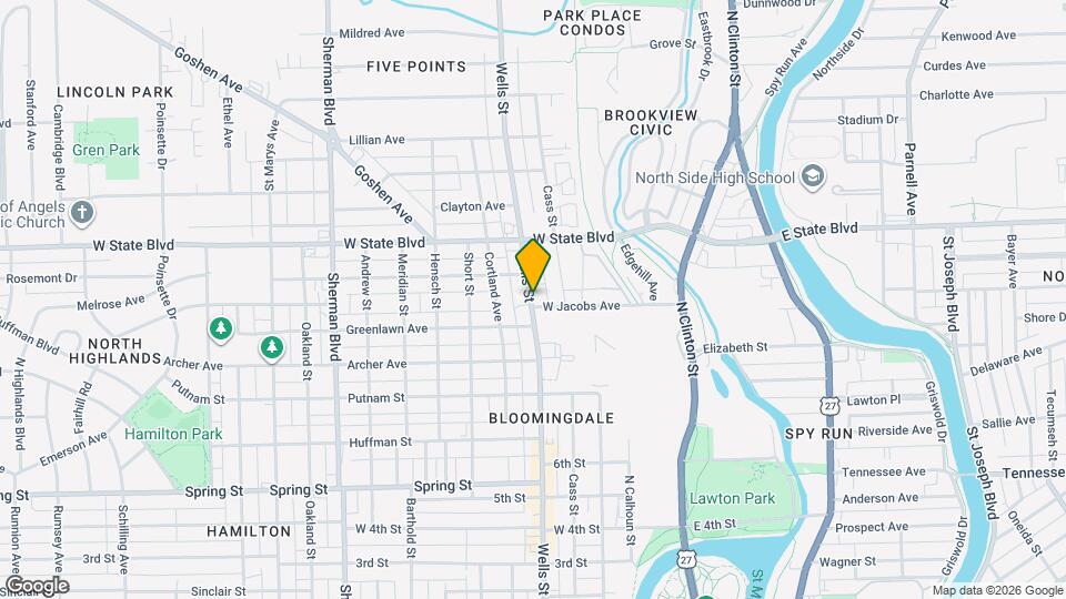 2106 N Wells St, Unit Downstairs apartment Map and Location Details