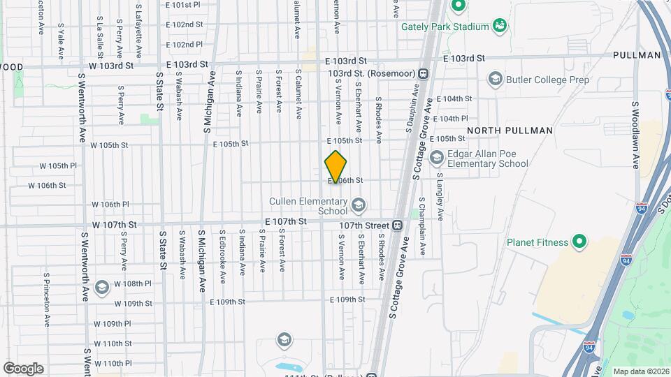 10606 S Vernon Ave Map and Location Details