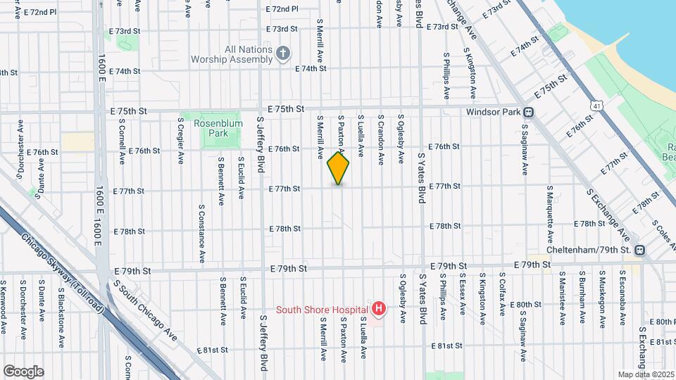 7700 S Paxton Ave Map and Location Details