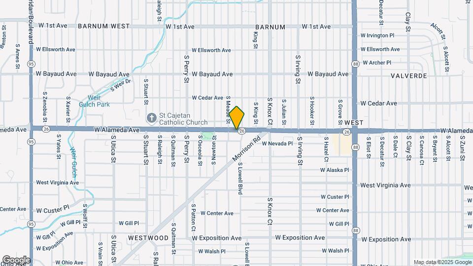 3600 W Alameda Ave Map and Location Details