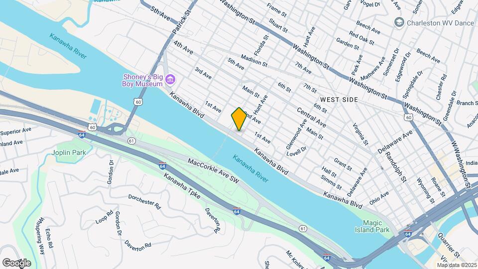 1102 Kanawha Blvd W Map and Location Details