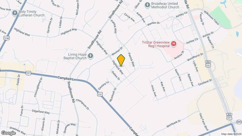 1708 Highland Way Map and Location Details