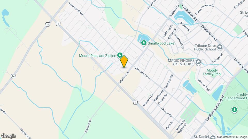 Modern 3-Floor Freehold Townhome with Private Balcony – Brampton Map and Location Details