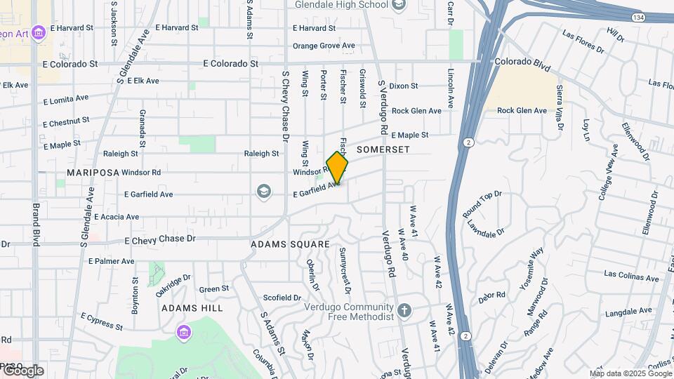1332 E Garfield Ave Mapa y Detalles de la Ubicación