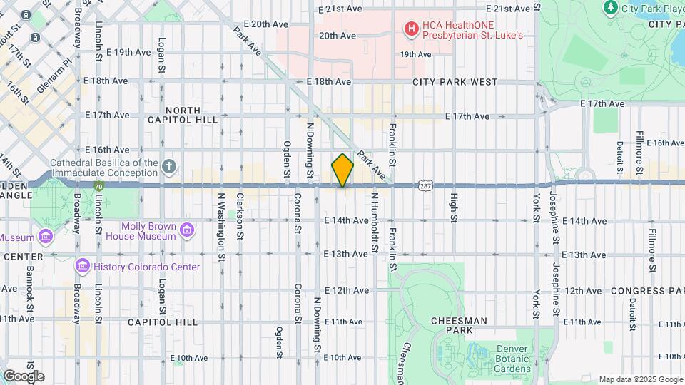 1210 E Colfax Ave Map and Location Details