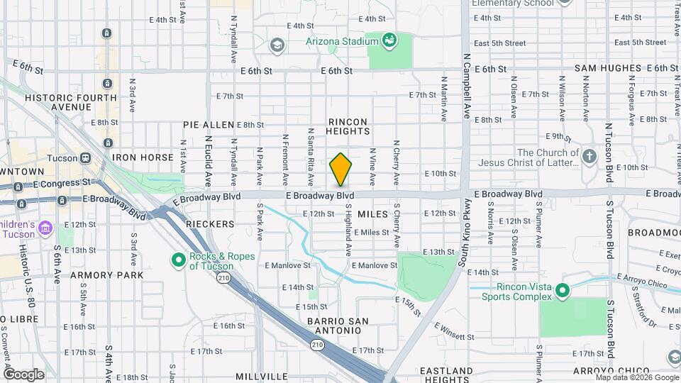 1333 E Broadway Blvd Map and Location Details