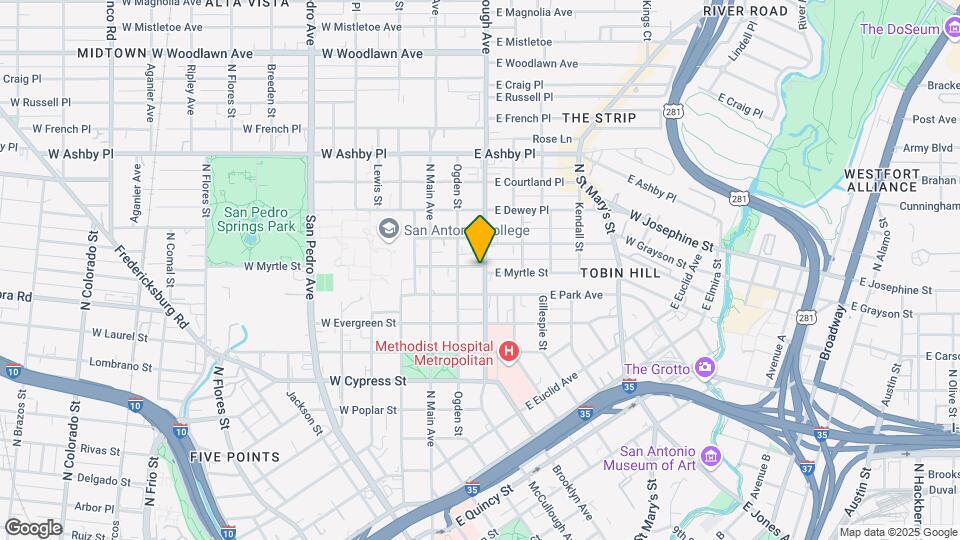 1625 McCullough Ave Map and Location Details