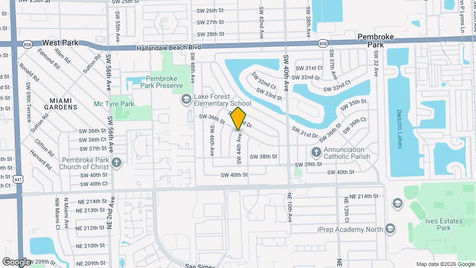 4400 SW 36th St Map and Location Details