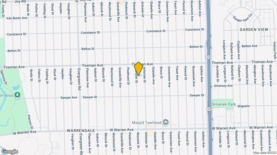 7750 Warwick St Map and Location Details