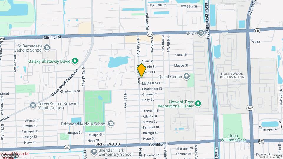 6780 Pershing St Map and Location Details