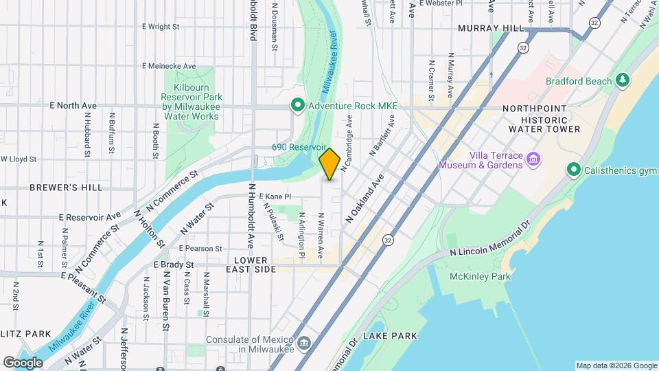 1926 N Warren Ave Map and Location Details