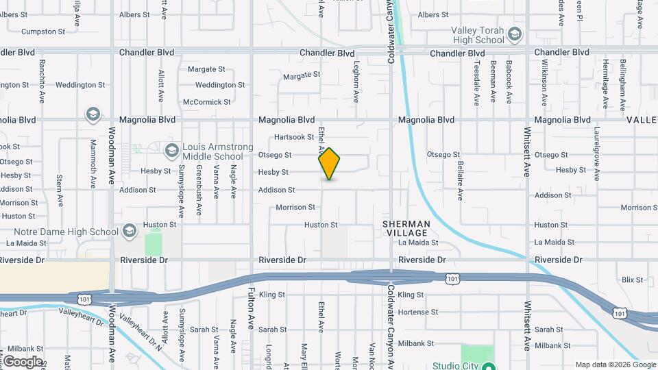 13059 Addison St Mapa y Detalles de la Ubicación