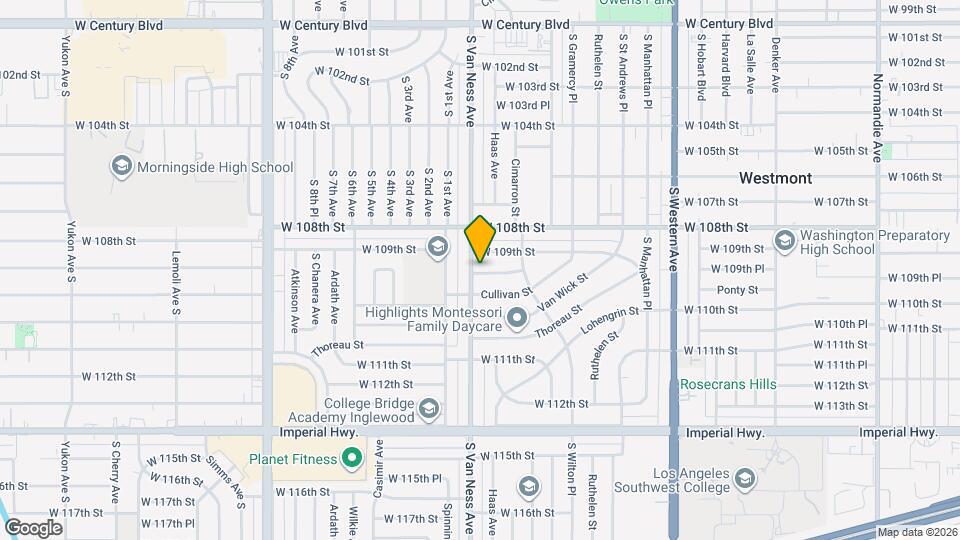 2157 W 109th Pl Map and Location Details