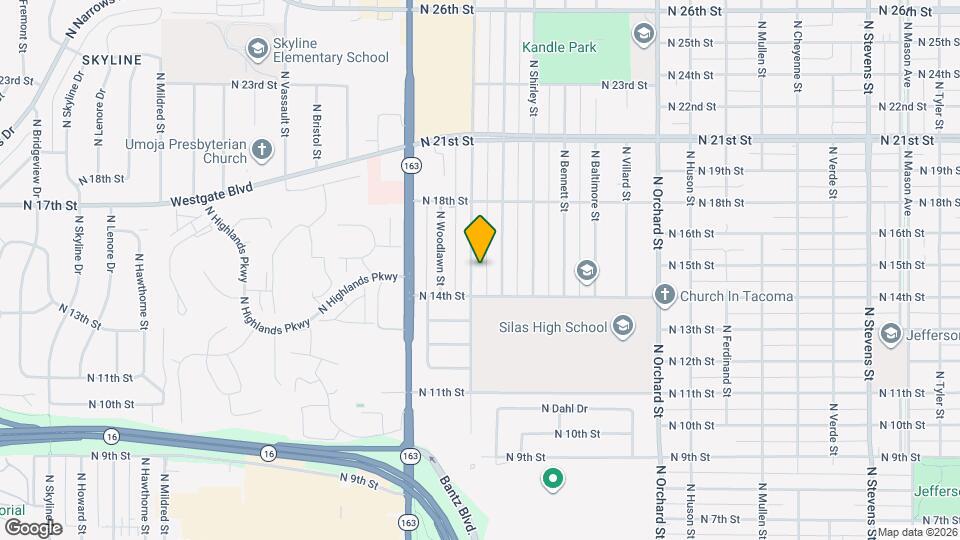 1421 N Highland St Map and Location Details