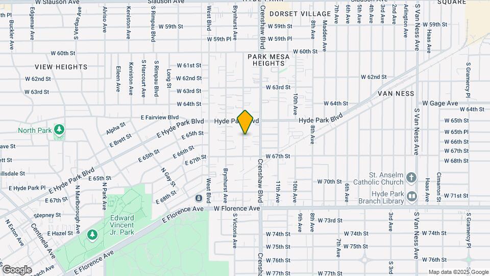 6536 S Victoria Ave Mapa y Detalles de la Ubicación
