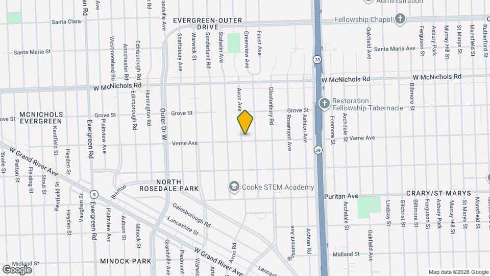 16708 Avon Ave Map and Location Details