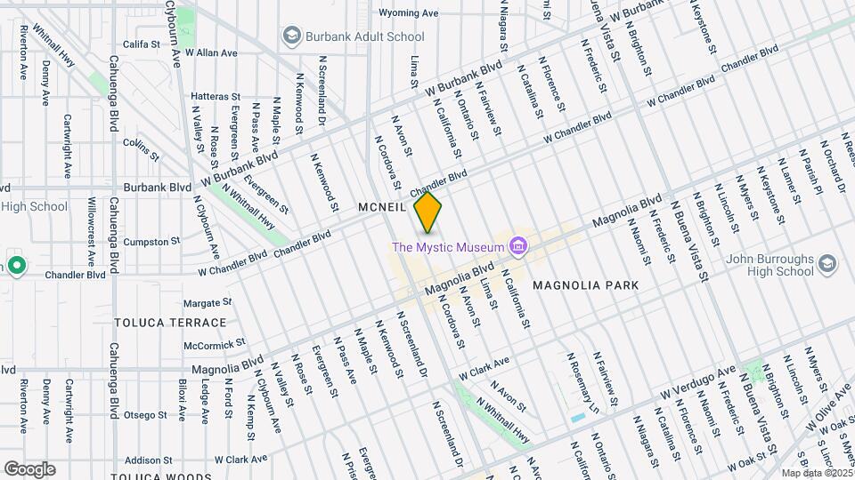 1050 N Cordova St Map and Location Details