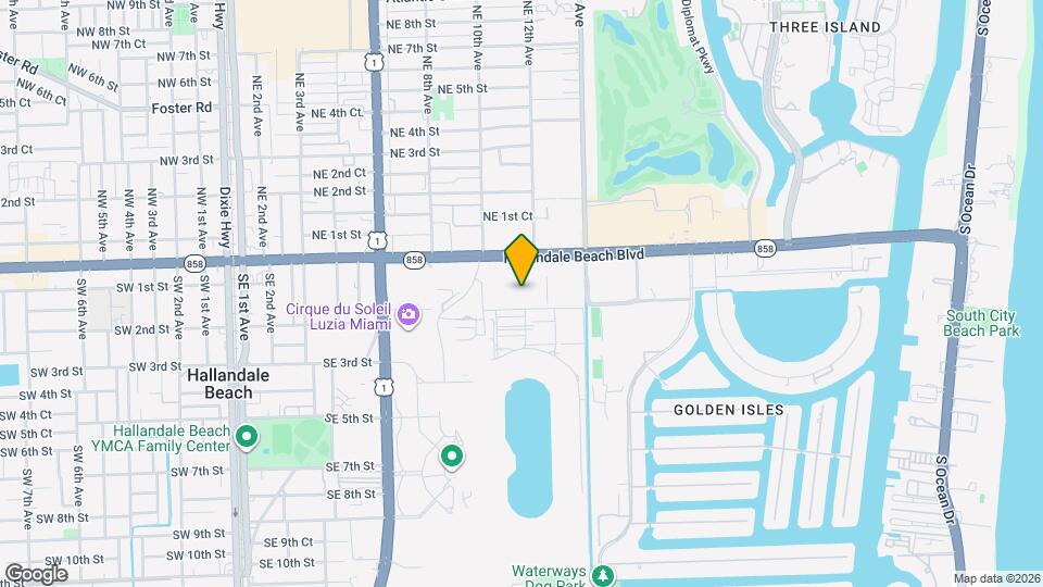 1170 E Hallandale Beach Blvd Mapa y Detalles de la Ubicación