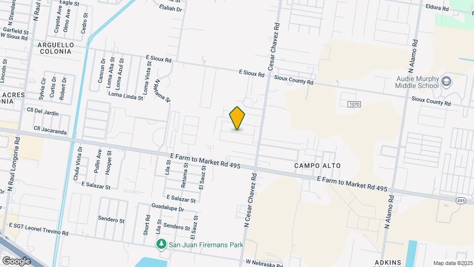 1309 E Evergreen Ave Map and Location Details